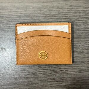 TORY BURCH ROBINSON CARD CASE PEBBLE LEATHER